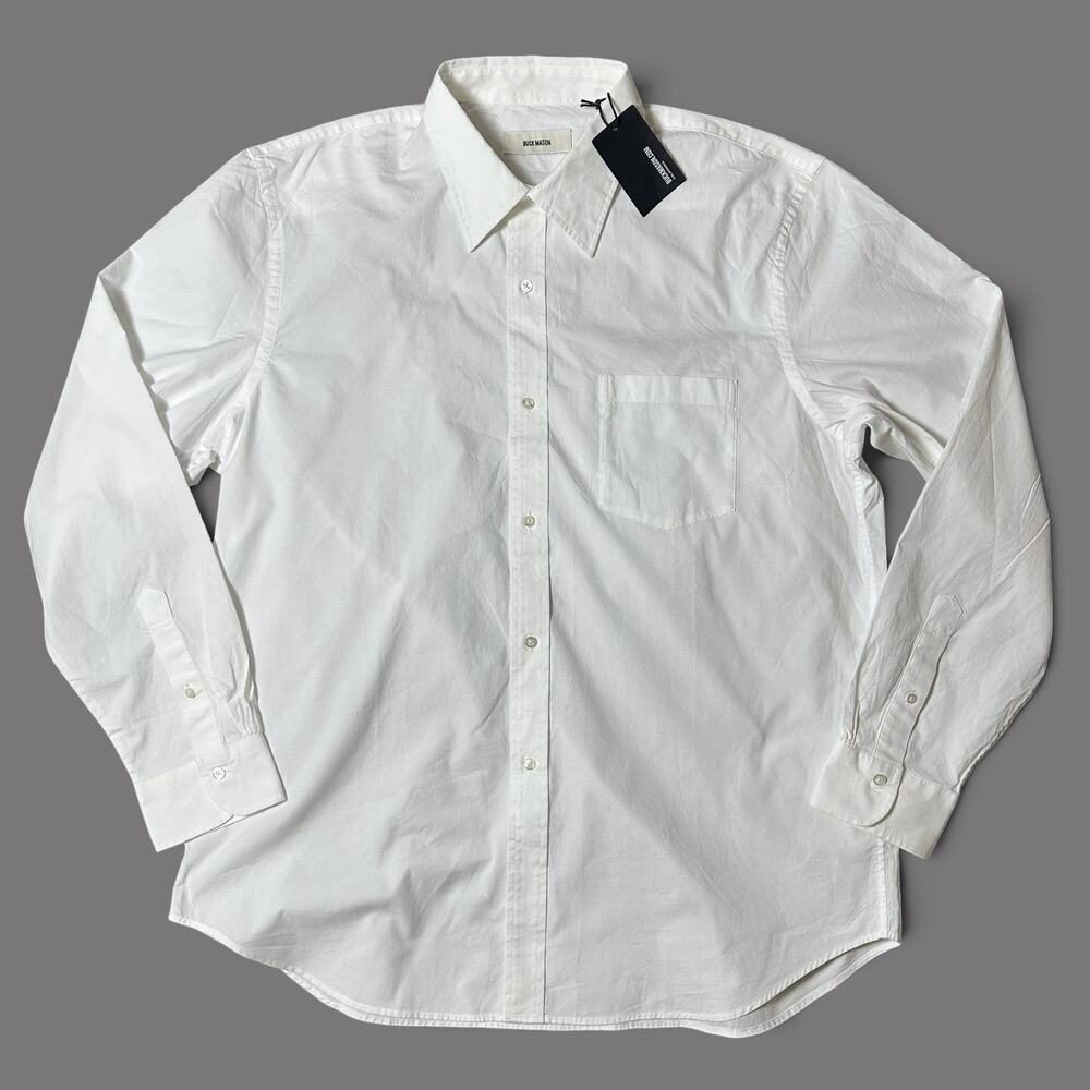 Buck Mason White Wornwell Single Needle Dress Shirt Mens Size XXL 36/37 NWT